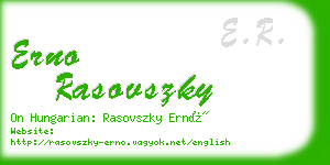 erno rasovszky business card